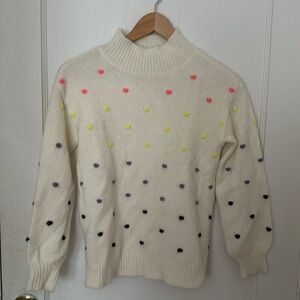 LOFT colorful dot mock neck sweater